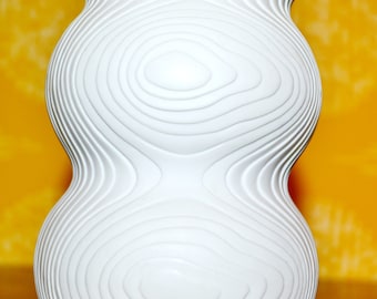 Jarrón vintage de Hutschenreuther Tirschenreuth, década de 1970, porcelana bisque WGK Retro Op Art Mid Century