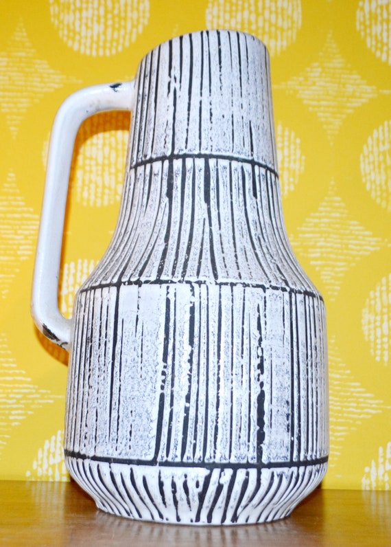 ヴィンテージ セラミック花瓶 XXL by Bay 50年代 ホワイト/グレー