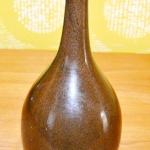 Beautiful vintage art ceramic vase brown 70s retro design retro mid century seventies