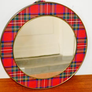 Beautiful vintage wall mirror wood / plastic 70s checkered 48 cm Mirror Retro Mid Century Shabby Chic country style