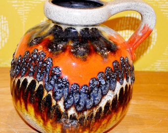 Rare Vintage West German Fat Lava Vase Scheurich 200-28