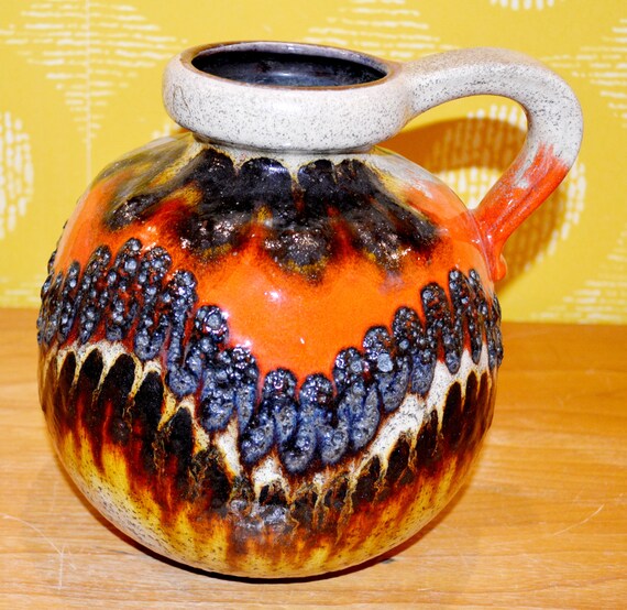 ヴィンテージ セラミック ファット ラバ 花瓶 Scheurich 484 21 ドイツ