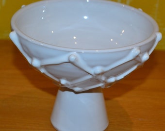 Vintage  Keramik Anbietschale  Weiß  70er Jahre Retro Mid Century  Shabby Chic Landhausstil