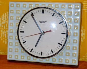 Horloge Murale Diehl Electro En Céramique Des Années 50 60 Vintage
