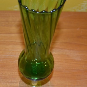 Vintage Glass Vase Green 70s Space Age Design Retro Mid Century Shabby Chic Country Style