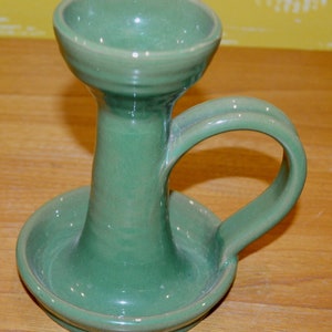Vintage Ceramic Candlestick Green 70s WGK Retro Mid Century Shabby Chic Country Style Candle Holder