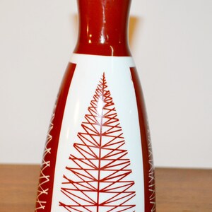 Vintage Ceramic Vase White/Red 70s Design Classic Retro Seventies Mid Century WGK WGP Interior Space Age
