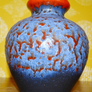 Vintage ceramic vase blue / orange model 476/20 from the 70s Fat Lava Retro Mid Century Space Age Seventies
