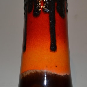 Grosse Vintage Vase Model 206/26 Fat Lava Seventies Retro Mid Century Orange/Schwarz 70er Jahre Bild 1