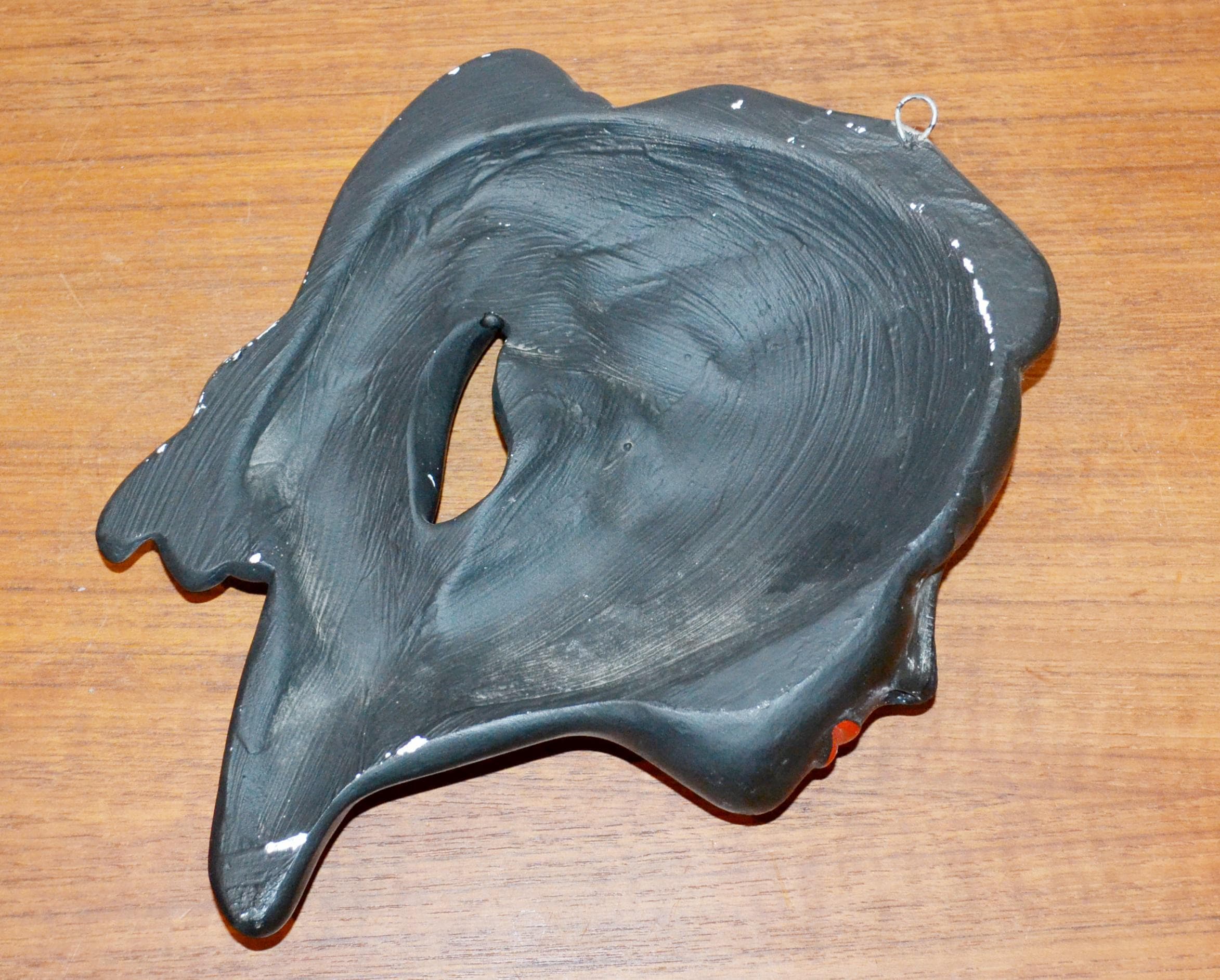 Vintage Ceramic Wall Mask by Cortendorf, Black/blue, 1950s, Mid