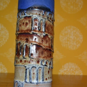Vintage Ceramic Vase Model 1241-22 Blue / Beige 70s Retro Mid Century WGP WGK