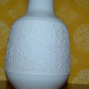 Vintage Bisquit Vase by Hutschenreuther White 70s Retro Mid Century WGK WGP