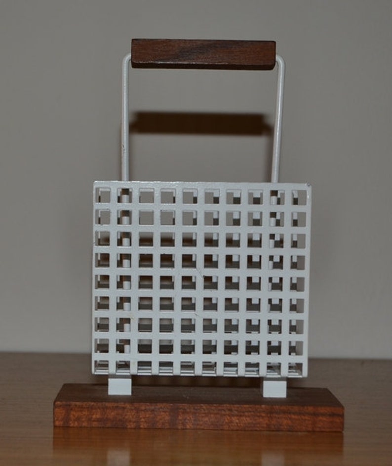 Vintage deco napkin holder 60's note holder image 2