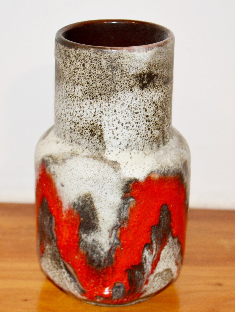 Vintage Keramik Vase von BAY Fat Lava Space Age 70er Jahre Retro Mid Century WGK Shabby Chic Landhausstil Bild 3