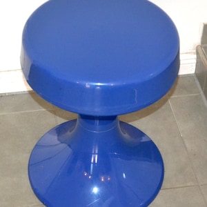 Vintage plastic stool blue by EMSA 70s retro mid century shabby chic country house style