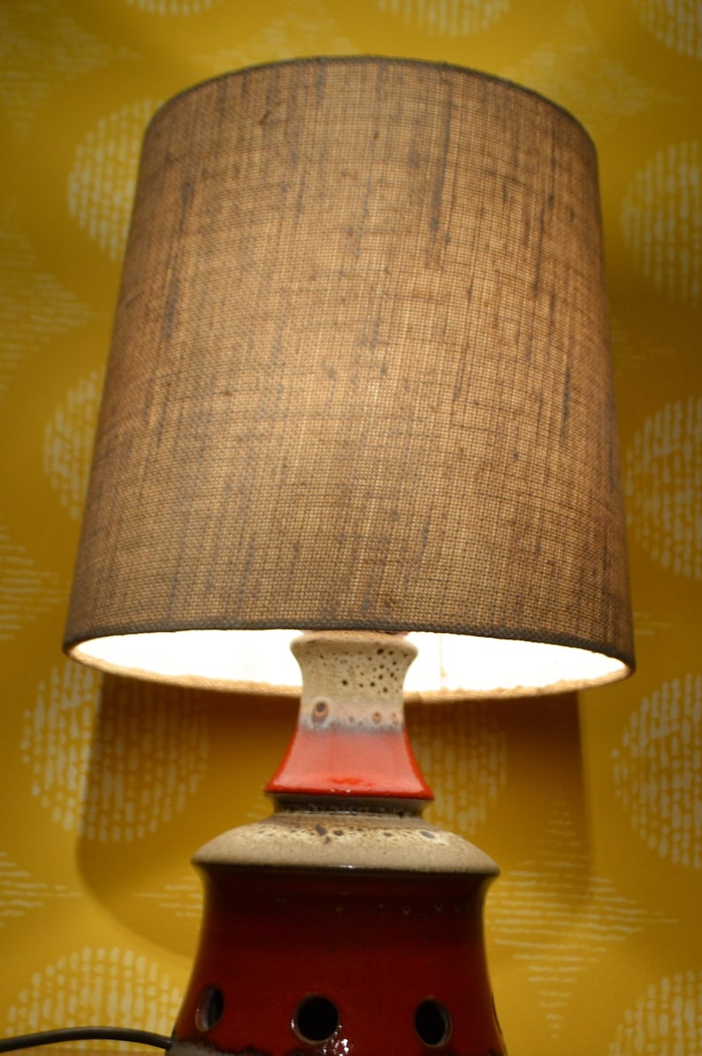 Vintage Lamp Ceramic Orange 70s Fat Lava Retro Mid Century Etsy