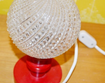 Vintage Tischleuchte    aus den 70er Jahren   Rot    Retro Mid Century  Shabby Chic   Mid Century Space Age