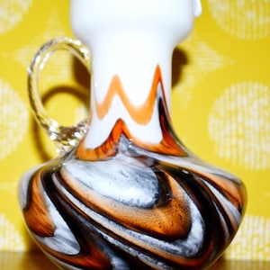 Vintage Vase by Opaline Florence Red/White 70s Design Classic Retro Mid Century