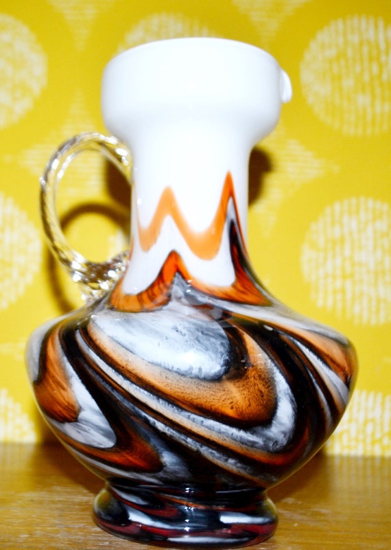 Vintage Vase von Opaline Florence Rot /Weiß 70er Jahre Design Klassiker Retro Mid Century