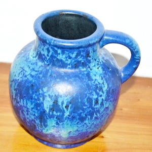 Very nice ceramic vintage vase blue 70s retro mid century seventies space retro seventies