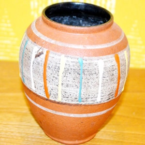 Vintage Vase Brown/Colored Ceramic 50s Retro Mid Century Shabby Chic Country Style Fifties