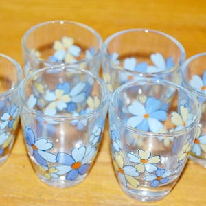 Vintage Glasses Set 70s Seventies Retro Mid Century Shabby Chic Country Style