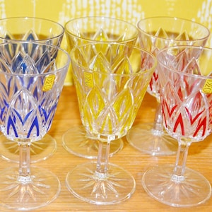 Vintage Glass Set Colorful Fifties 50s Rockabilly Retro Mid Century Shabby Chic Country Style