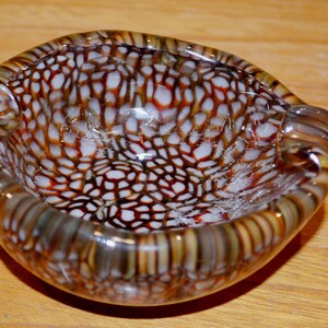 Beautiful vintage glass ashtray colorful 70s ashtray mid century retro space age shabby chic country style