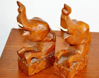 ヴィンテージ 木製 ブックエンド ウッド 蚤のWOOD ミッドセンチュリー