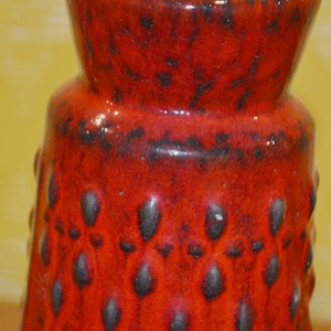 Vintage Ceramic Vase Red by Bay Retro Seventies Mid Century Space Age 70s WGK Shabby Chic Country Style