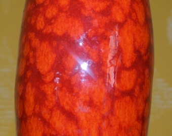 Large Vintage Vase by Scheurich Model 522/18 Fat Lava Space Age 70s Orange Seventies Retro Mid Century