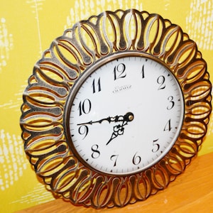 True Vintage Wall Clock 60s Richter Quartz Retro Mid Century Shabby Chic Country Style Wall Clock