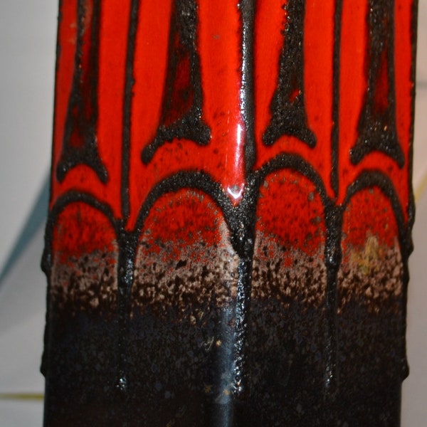 Vintage vase 70s by Fohr orange fat Lava Design