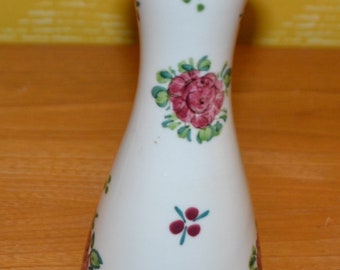 Vintage Ceramic Vase, White/Multicolored, 1970s, Retro, Mid-Century, WGK WGP, Shabby Chic, Country Style