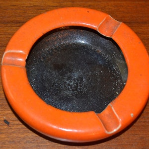 Vintage 70s Ceramic Ashtray Orange 70s Ashtray Mid Century Seventies Country Style Shabby Chic