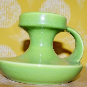 Vintage Ceramic Candlestick Green 70s WGK Retro Mid Century Shabby Chic Country Style Candle Holder