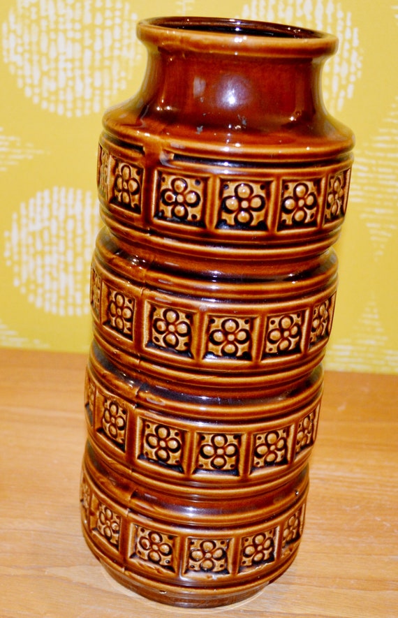 Vintage Keramik Vase Braun von Scheurich Modell 268/30 70er Jahre Retro Space Age Mid Century Shabby Chic Landhausstil