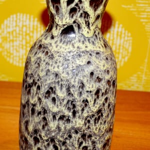 Vintage ceramic vase by Carstens gray/yellow model 154/25 retro seventies mid century space age 70s WGK shabby chic country house style
