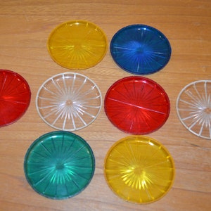 Vintage coasters by EMSA plastic colorful 50s retro mid fifties shabby chic rockabilly