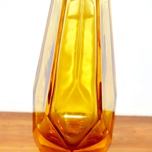 Vintage Glass Vase Yellow/Brown 70s Space Age Seventies Retro Mid Century