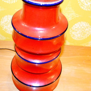 Vintage ceramic table lamp / light by Jasba Red Model 267/30 from the 70s Retro Mid Century Space Age Lamp Seventies