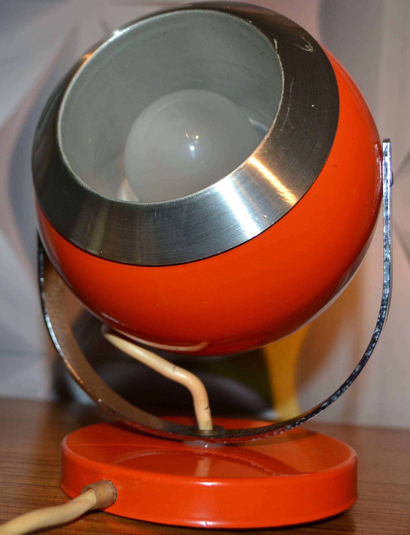 Lampe Tisch Leuchte 70er Vintage orange Spaceage Kugellampe in Bayern -  Stephanskirchen, Lampen gebraucht kaufen