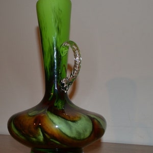 Vintage Vase Opaline Green 70s Retro Mid Century Made in Italy Space Age