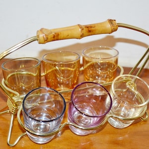 Vintage Glasses Set 50s Retro Mid Century Rockabilly Fifties Shabby Chic Country Style