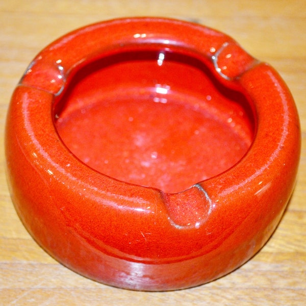 Vintage Ashtray Ceramic Red 70s Mid Century Space Age Retro WGK WGP Shabby Chic Country Style