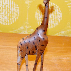 Vintage Wooden Giraffe Africa Retro Mid Century 60s Modernist Sixties Decoration Wood Shabby Chic Country Style