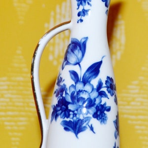 Vintage Vase Real Cobalt Blue/White 50s Retro Mid Century WGK WGP Solifleur Shabby Chic Country Style