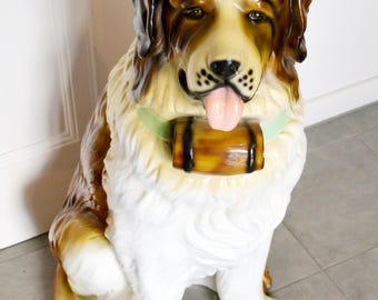 セントバーナード犬の大型XXLヴィンテージプラスチックフィギュア