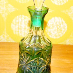 Vintage Liqueur Bottle Green 70s Retro Design Mid Century Shabby Chic Country Style