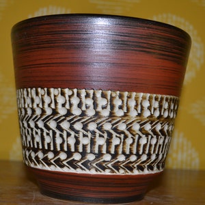 Vintage planter 70s flowerpot ceramic brown / beige plant pot WGK Mid Century Retro Shabby Chic country style